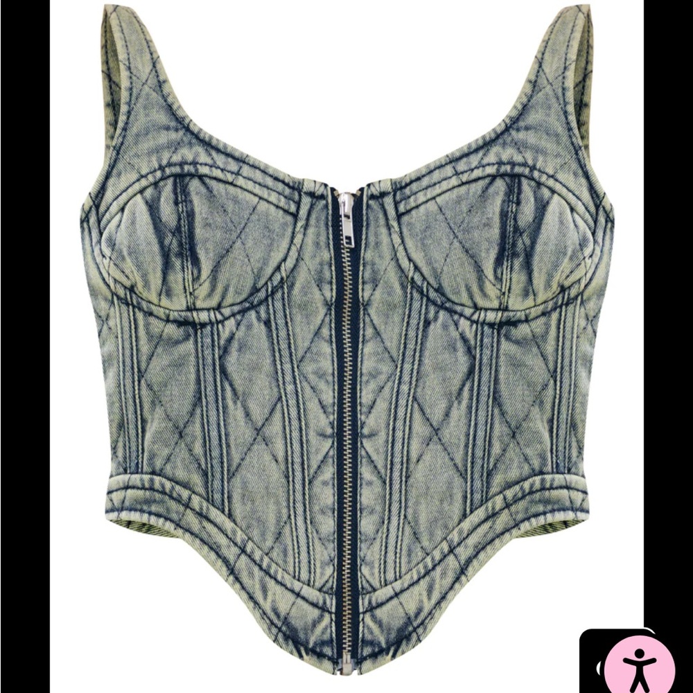 Denim Zip Up Corset